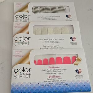 Color Street Nail Strips Trio - Black, White, Pink